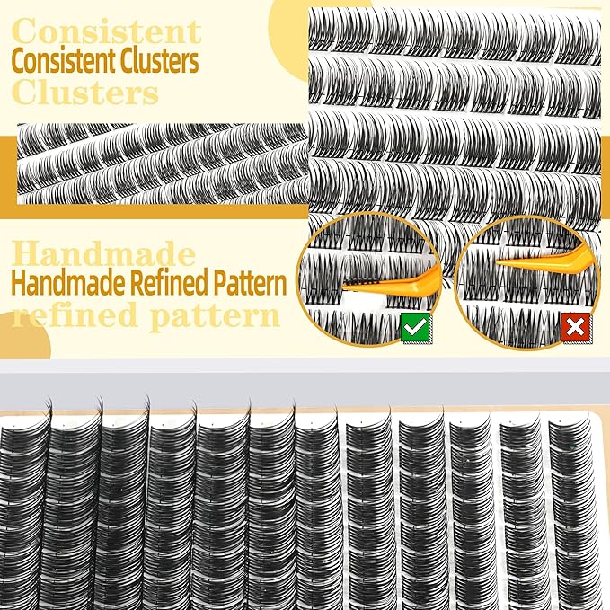 Eyelash Cluster 10-18mm Wispy Eyelash Clusters D Curl DIY Lash Extension Natural Lash Clusters Individual Lashes (LF05 Lashes Only)