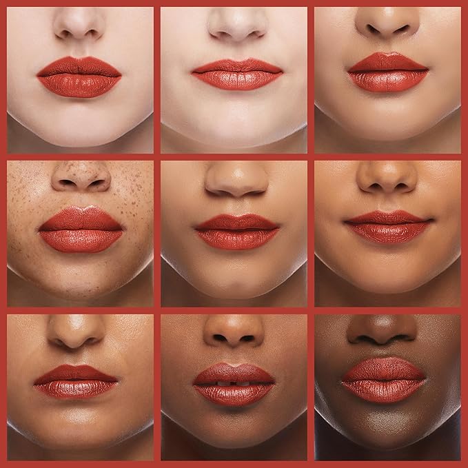Oulac Orange Red Lipstick for Women with Metallic 3D Shine Lightweight Hydrating Formula, High Impact Lip Color, Vegan Beauty, Full Coverage Lip Makeup, Christmas Gifts for Women, Dangerous(02)