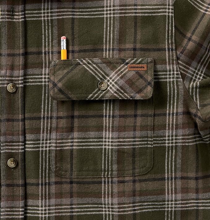 Legendary Whitetails Men's Flannel Shirt Long Sleeve Button Down 100% Cotton