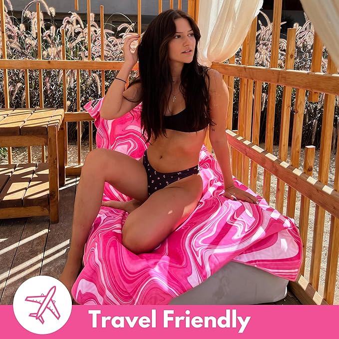 ECCOSOPHY Microfiber Beach Towel - Sand Free Towels are Quick Dry, Light Weight, Super Absorbent - Perfect Pool, Travel, Cruise, Camping Essentials - Oversized Extra Large for Adults 71x35 in