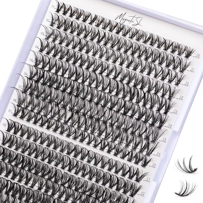 Lash Clusters 320pcs Individual Lashes 30D&40D DIY Lash Extensions D Curl Lash Clusters False Eyelashes Natural Look 10-16mm Mix Cluster Eyelash Extensions EASY TO USE (30D+40D-0.07D)
