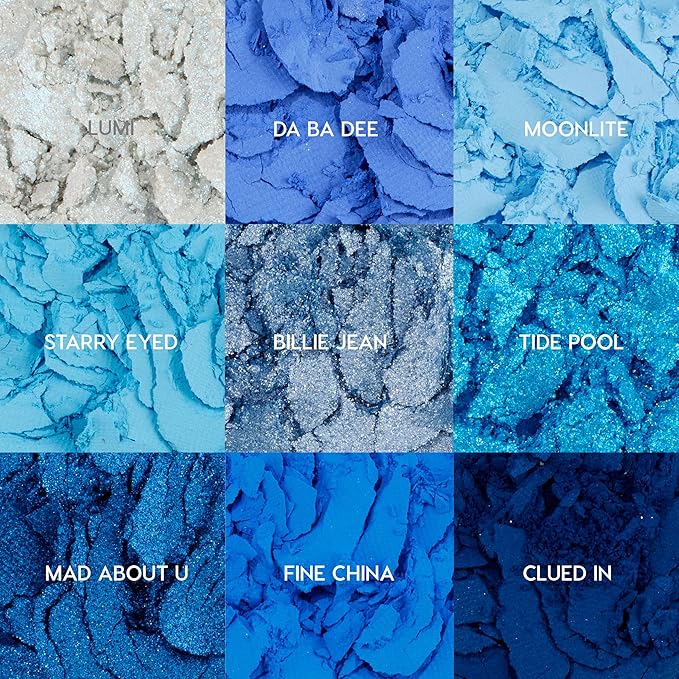 ColourPop Blue Moon Shadow Palette - Monochromatic Blue Shadow Palette with Matte, Metallic and Duochrome Finishes - High-Pigment Eye Makeup with a Long-Wearing Formula (0.3 oz)