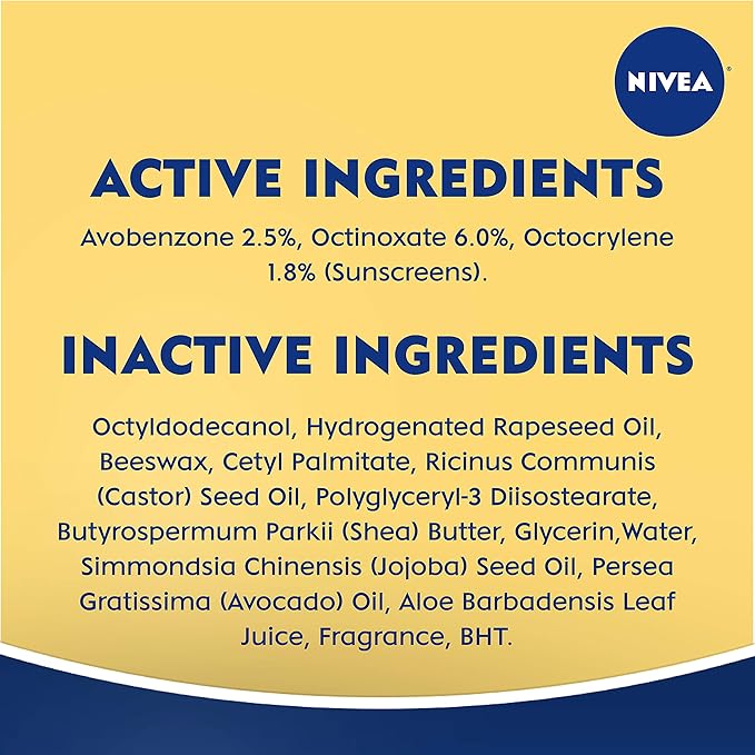 NIVEA Smoothness Lip Care SPF 15 Carded, 1 Count, Pack of 6