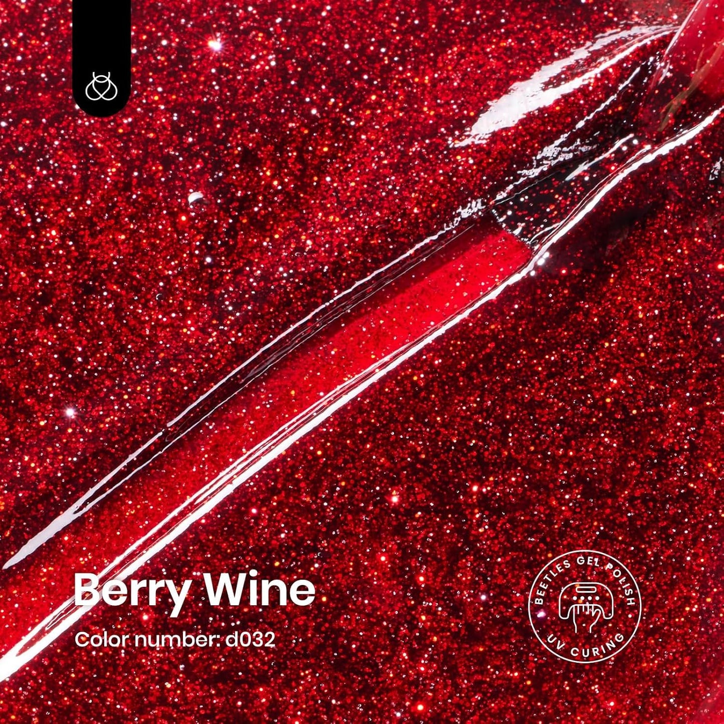 Beetles Glitter Red Gel Nail Polish Wine Red Shimmer Gel Polish 1Pcs 0.5Oz 15ml Soak Off UV LED Nail Lamp Nail Art Manicure Salon DIY Home Nail Design Decoration