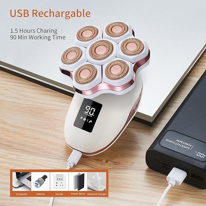 Women's Electric Razors for Women Legs Pubic Facial Hair Removal 3 in 1 Womens Electric Shaver for Women,Bikini Trimmer for Lady,Magnetic Head Shaver for Men,Waterproof