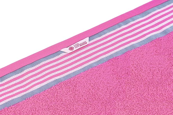 CASA COPENHAGEN He & She 2 Pieces Large Bath Sheet Set- Dusty Blue + Pink, 550 GSM, Designed in Denmark Made of Soft Egyptian Cotton for Bathroom, Kitchen & Shower