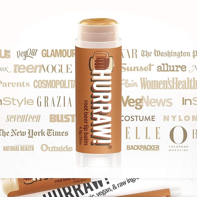 Hurraw! Root Beer Lip Balm, 2 Pack: Organic, Certified Vegan, Cruelty and Gluten Free. Non-GMO, 100% Natural Ingredients. Bee, Shea, Soy and Palm Free. Made in USA