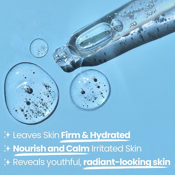 Admire My Skin Organic Polyglutamic Acid Facial Serum - Powerful Hydration & Anti Aging + Hyaluronic Acid + Propolis 1oz