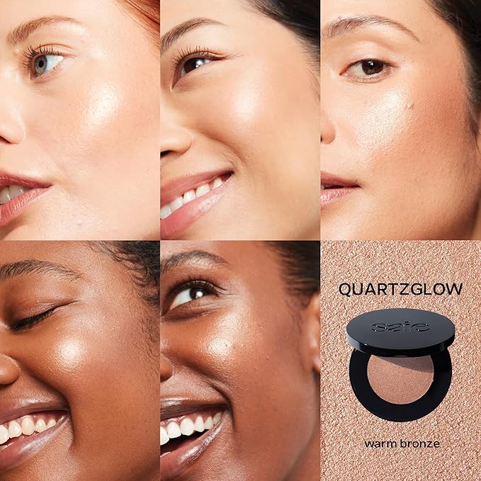 Saie Glow Sculpt Multi-Use Highlighter + Cream Blush Refill - Lightweight with Hyaluronic Acid + Micropearl for Radiant, Glowing Skin - Quartzglow (.02 oz)