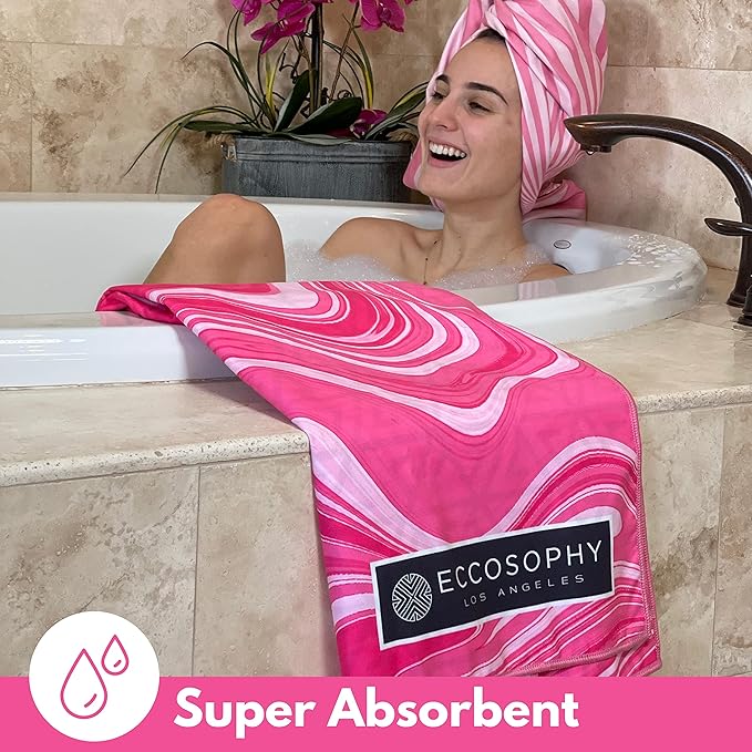 ECCOSOPHY Microfiber Beach Towel - Sand Free Towels are Quick Dry, Light Weight, Super Absorbent - Perfect Pool, Travel, Cruise, Camping Essentials - Oversized Extra Large for Adults 71x35 in