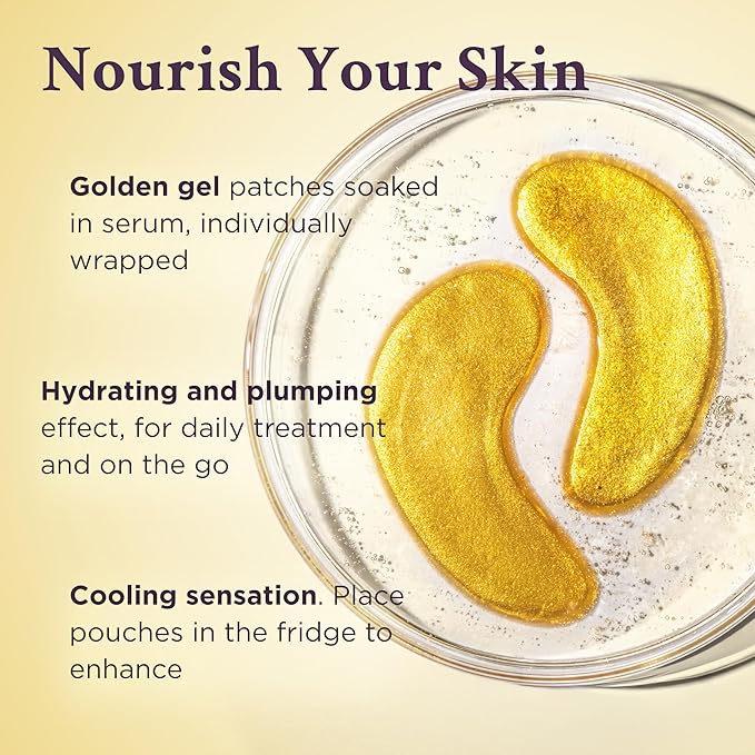 MATKAS Retinol Renewal Gold Under Eye Mask - 20 Pairs, Best Eye Patches for Puffy Eyes and Dark Circles, Collagen Under Eye Patches for Women, Gel Under Eye Masks for Dark Circles and Puffiness