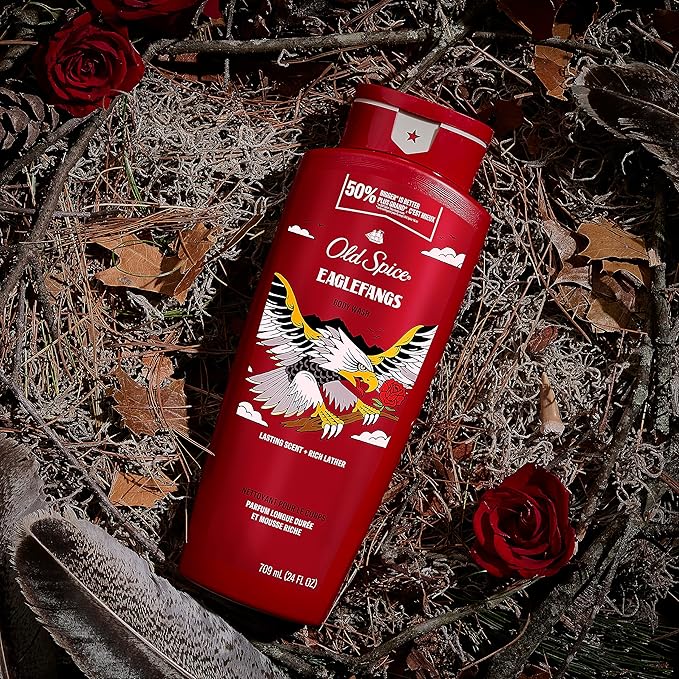 Old Spice Body Wash for Men, Eaglefangs, Long Lasting Lather, 24 fl oz (Pack of 4)