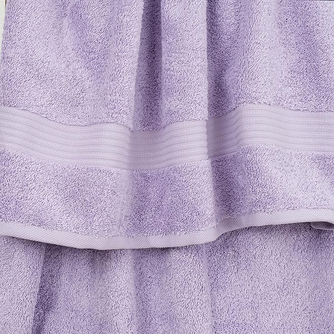 Cotton Paradise 4 Piece Turkish Bath Towels for Bathroom, 100% Cotton Extra Large Soft Plush Towels Bathroom Set, Lilac