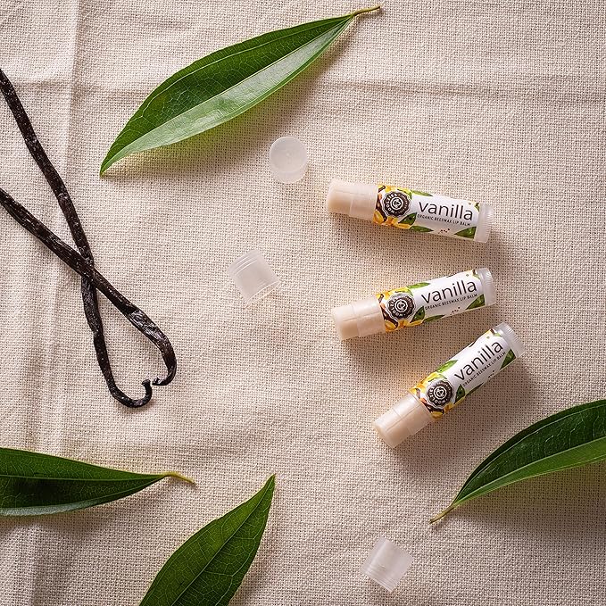 Lip Balm Set: Woolzies All-Natural Shea Butter, Beeswax, Coconut Oil, Vitamin E Infused Lip Moisturizer Care (3 Pack, Vanilla Mint)