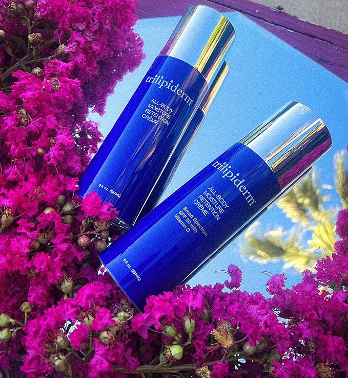 Trilipiderm Weekender Bundle – All-Body Moisture Retention Crème Broad Spectrum SPF 30 with Vitamin D and All-Body Moisture Retention Crème, 8 Ounce Airless Pump Bottles