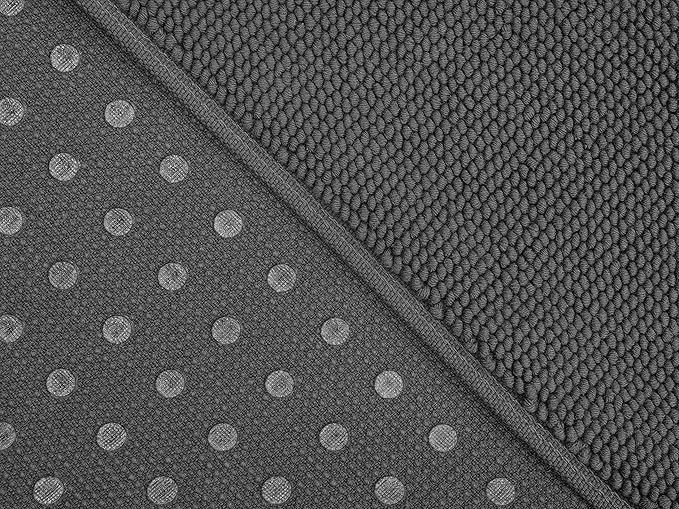 Cotton Paradise 100% Cotton Non Slip Bath Mats for Bathroom, 17x24 inch Soft Absorbent Quick Dry Machine Washable Floor Bath Mat, Dark Gray
